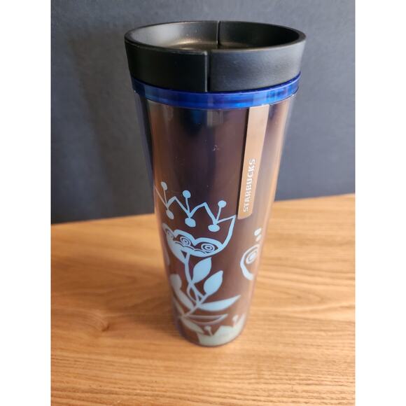 STARBUCKS 2013 Blue Poppy Cold Beverage Tumbler 16 ounces - Picture 1 of 5